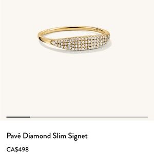 Mejuri size 5 Pave Diamond Slim Signet ring